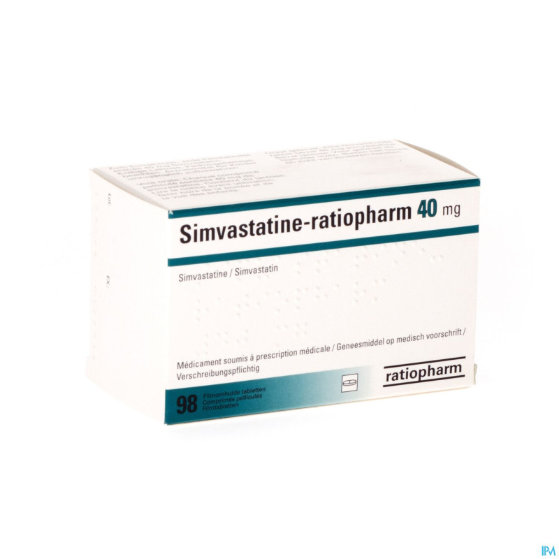 Simvastatine ratiopharm comp 98 x 40 mg