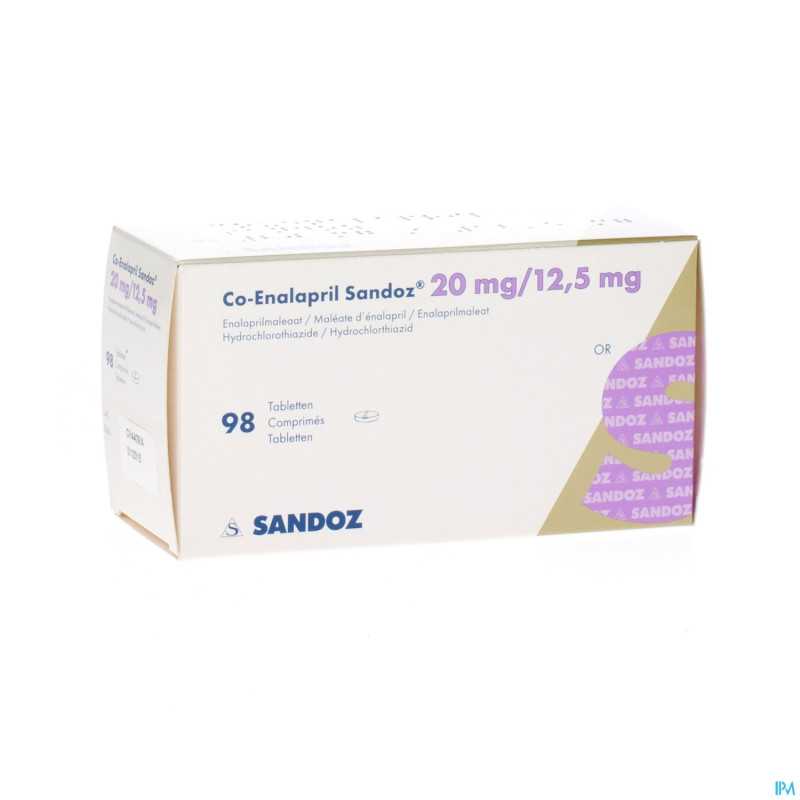 Co enalapril sandoz tabl 98x20/12,5mg