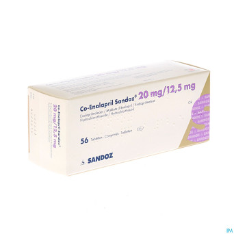 Co enalapril sandoz tabl 56x20/12,5mg