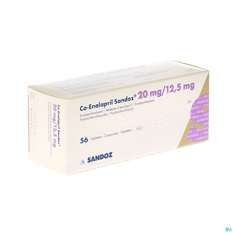 Co enalapril sandoz tabl 56x20/12,5mg