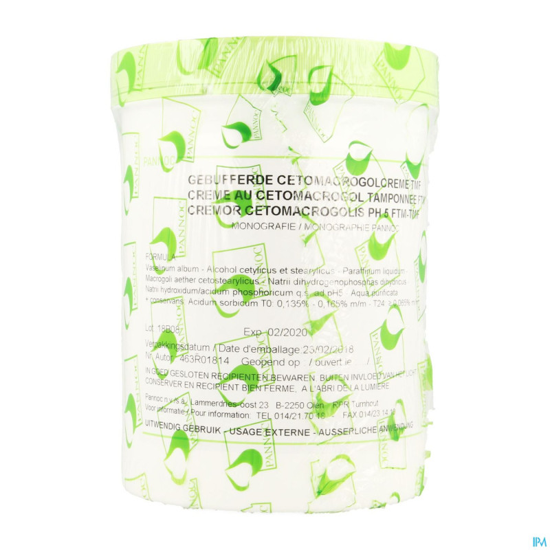 Creme au cetomacrogol tamponnee ftm    1kg pannoc