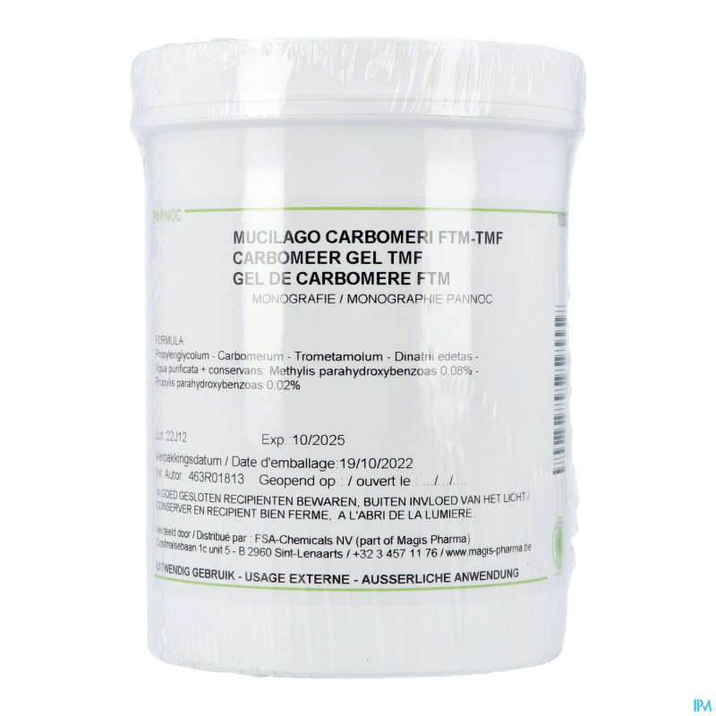 Gel de carbomere ftm    1kg pannoc