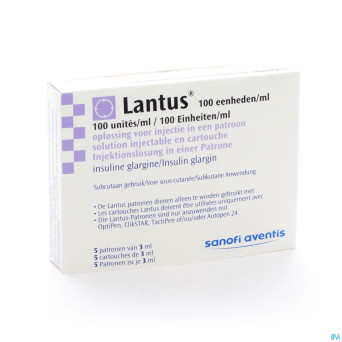 Lantus cartouche patroon 5x300 u/3ml