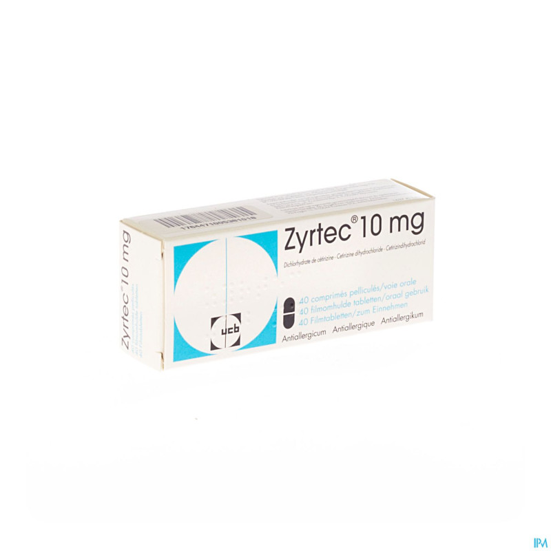 Zyrtec pi pharma comp pell 40 x 10 mg pip