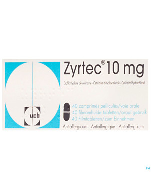 Zyrtec pi pharma comp pell 40 x 10 mg pip