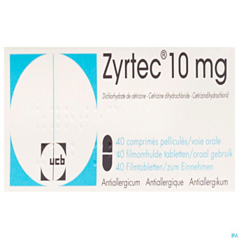 Zyrtec pi pharma comp pell 40 x 10 mg pip