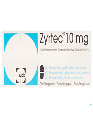 Zyrtec pi pharma comp pell 40 x 10 mg pip