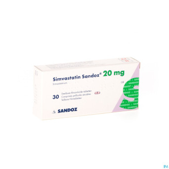 Simvastatin sandoz 20mg comp  30 alu/pvc
