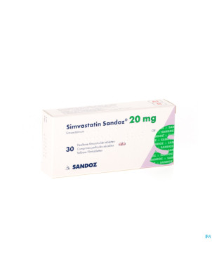 Simvastatin sandoz 20mg comp  30 alu/pvc