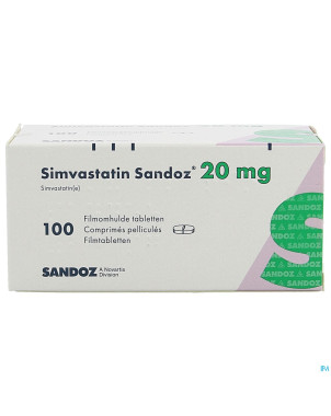 Simvastatin sandoz 20mg comp 100 alu/pvc