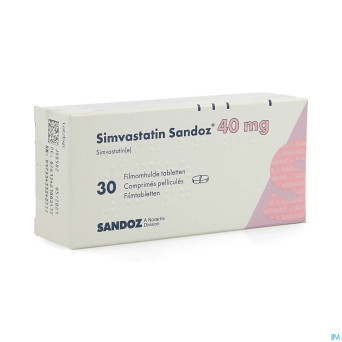 Simvastatin sandoz 40mg comp  30 alu/pvc