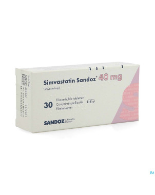 Simvastatin sandoz 40mg comp  30 alu/pvc