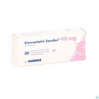 Simvastatin sandoz 40mg comp  30 alu/pvc