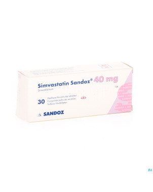 Simvastatin sandoz 40mg comp  30 alu/pvc