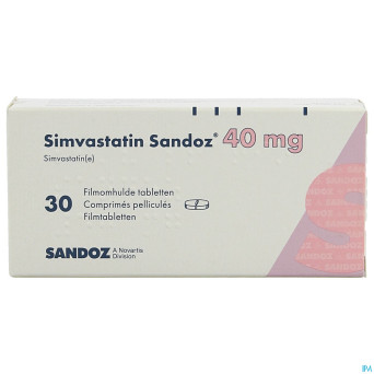 Simvastatin sandoz 40mg comp  30 alu/pvc