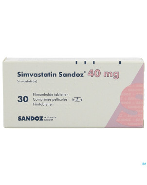 Simvastatin sandoz 40mg comp  30 alu/pvc