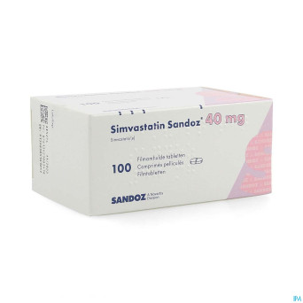 Simvastatin sandoz 40mg comp 100 alu/pvc