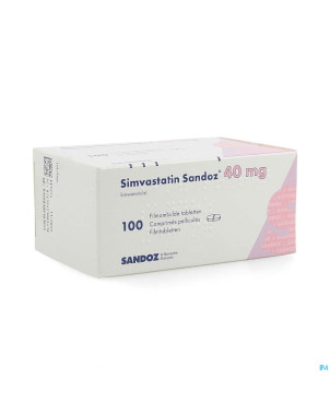 Simvastatin sandoz 40mg comp 100 alu/pvc