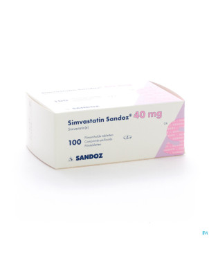 Simvastatin sandoz 40mg comp 100 alu/pvc