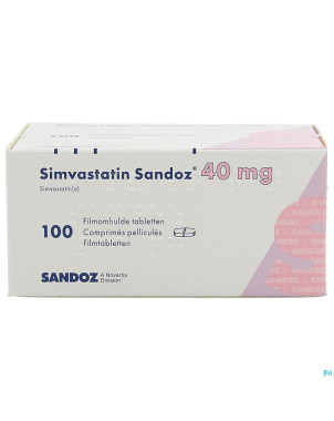 Simvastatin sandoz 40mg comp 100 alu/pvc