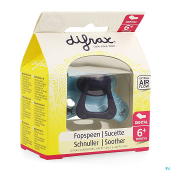 Difrax sucette silicone dental avec anneau 6m+ 800