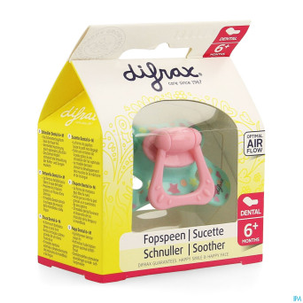 Difrax sucette silicone dental avec anneau 6m+ 800