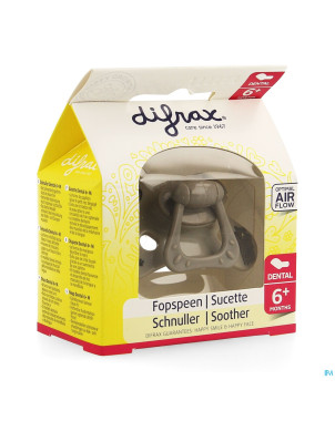 Difrax sucette silicone dental avec anneau 6m+ 800