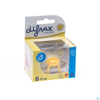 Difrax sucette silicone dental avec anneau 6m+ 800