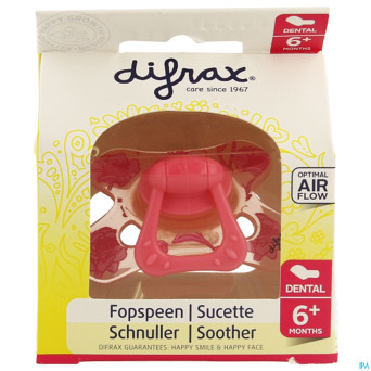 Difrax sucette silicone dental avec anneau 6m+ 800