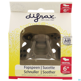 Difrax sucette silicone dental avec anneau 6m+ 800
