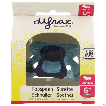 Difrax sucette silicone dental avec anneau 6m+ 800