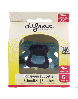 Difrax sucette silicone dental avec anneau 6m+ 800