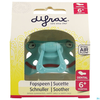 Difrax sucette silicone dental avec anneau 6m+ 800