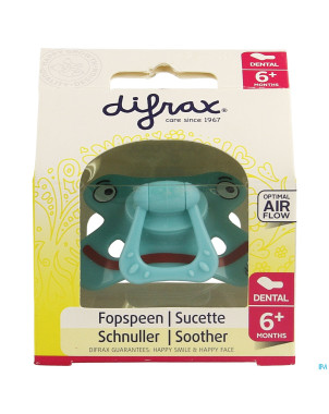 Difrax sucette silicone dental avec anneau 6m+ 800