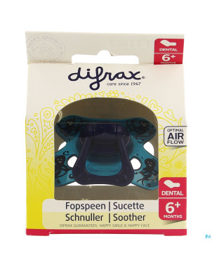 Difrax sucette silicone dental avec anneau 6m+ 800