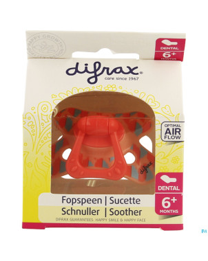 Difrax sucette silicone dental avec anneau 6m+ 800