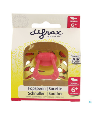 Difrax sucette silicone dental avec anneau 6m+ 800