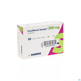 Fenofibrate sandoz caps  30 x 200 mg