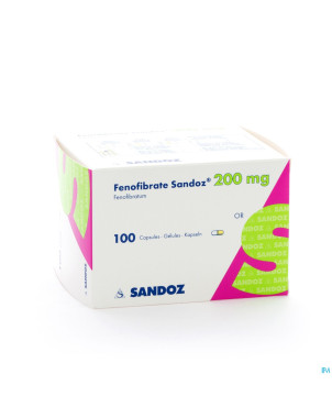 Fenofibrate sandoz caps 100 x 200 mg