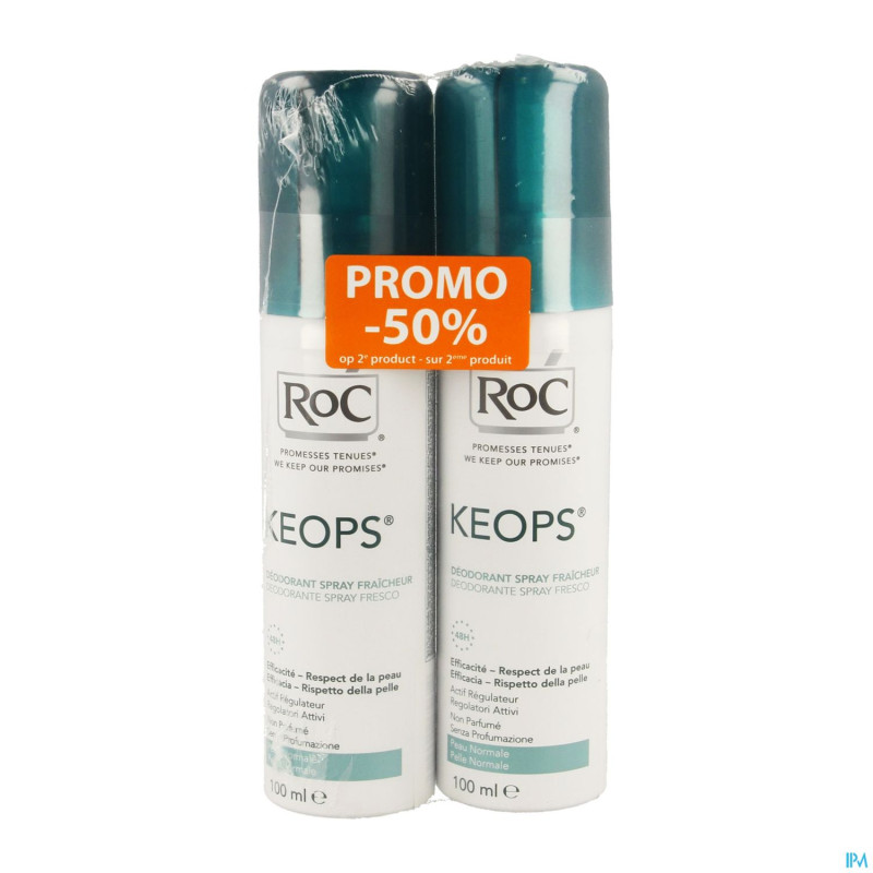 Roc keops duo deo fraich spr s/parf p/norm 2x100ml