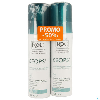 Roc keops duo deo fraich spr s/parf p/norm 2x100ml