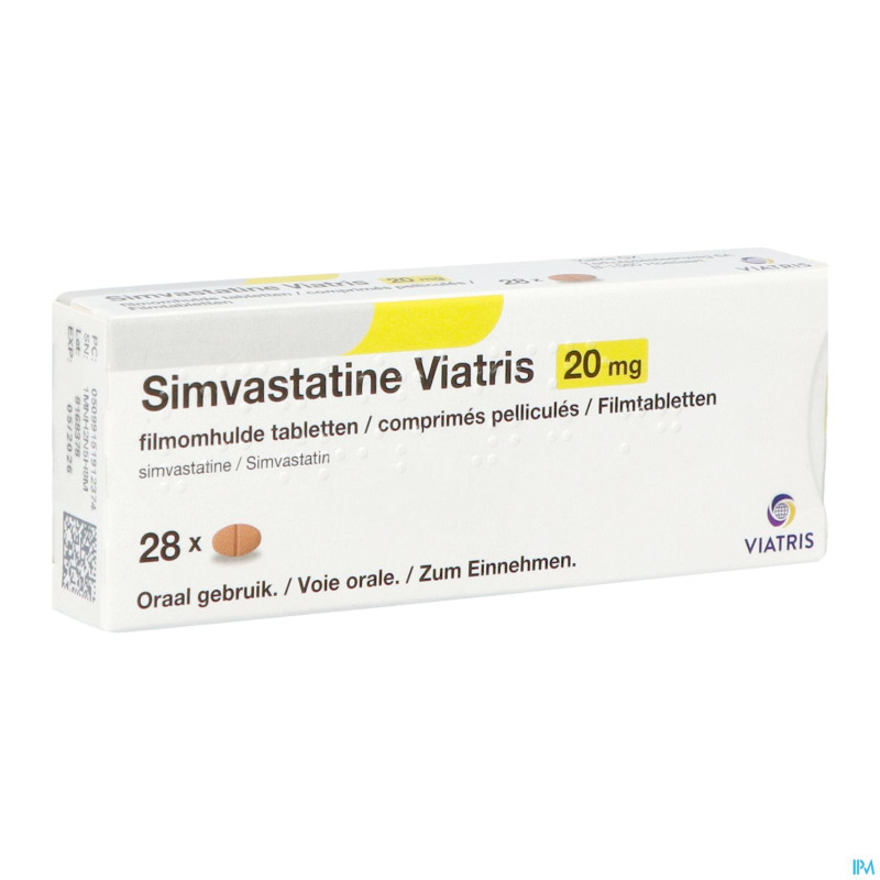 Simvastatine viatris 20mg comp 28