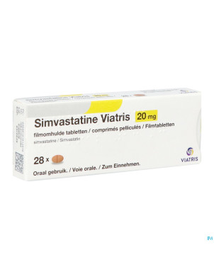 Simvastatine viatris 20mg comp 28