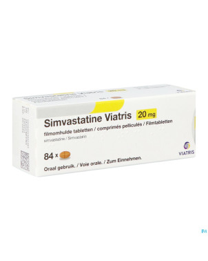 Simvastatine viatris 20mg comp 84