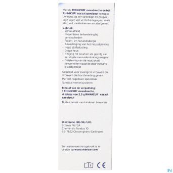Rhinicur douche nasale + 4 sachets sel rincage