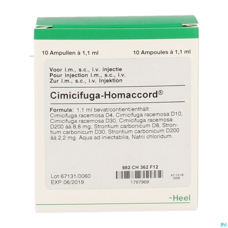 Cimicifuga homaccord    amp 10x1,1ml heel