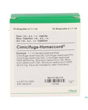 Cimicifuga homaccord    amp 10x1,1ml heel