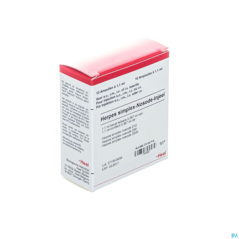 Herpes simplex nosode injeel    amp 10x1,1ml heel