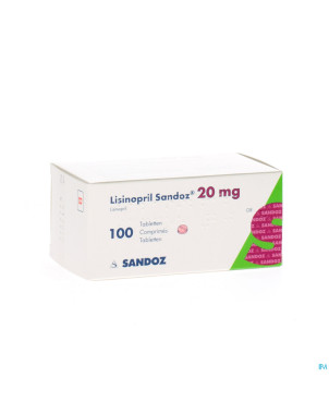 Lisinopril sandoz 20mg comp 100