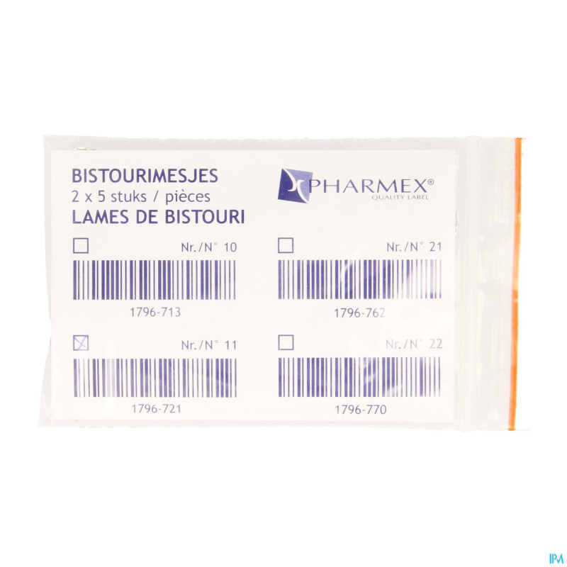 Bistouris s.m lames n/st n11    10